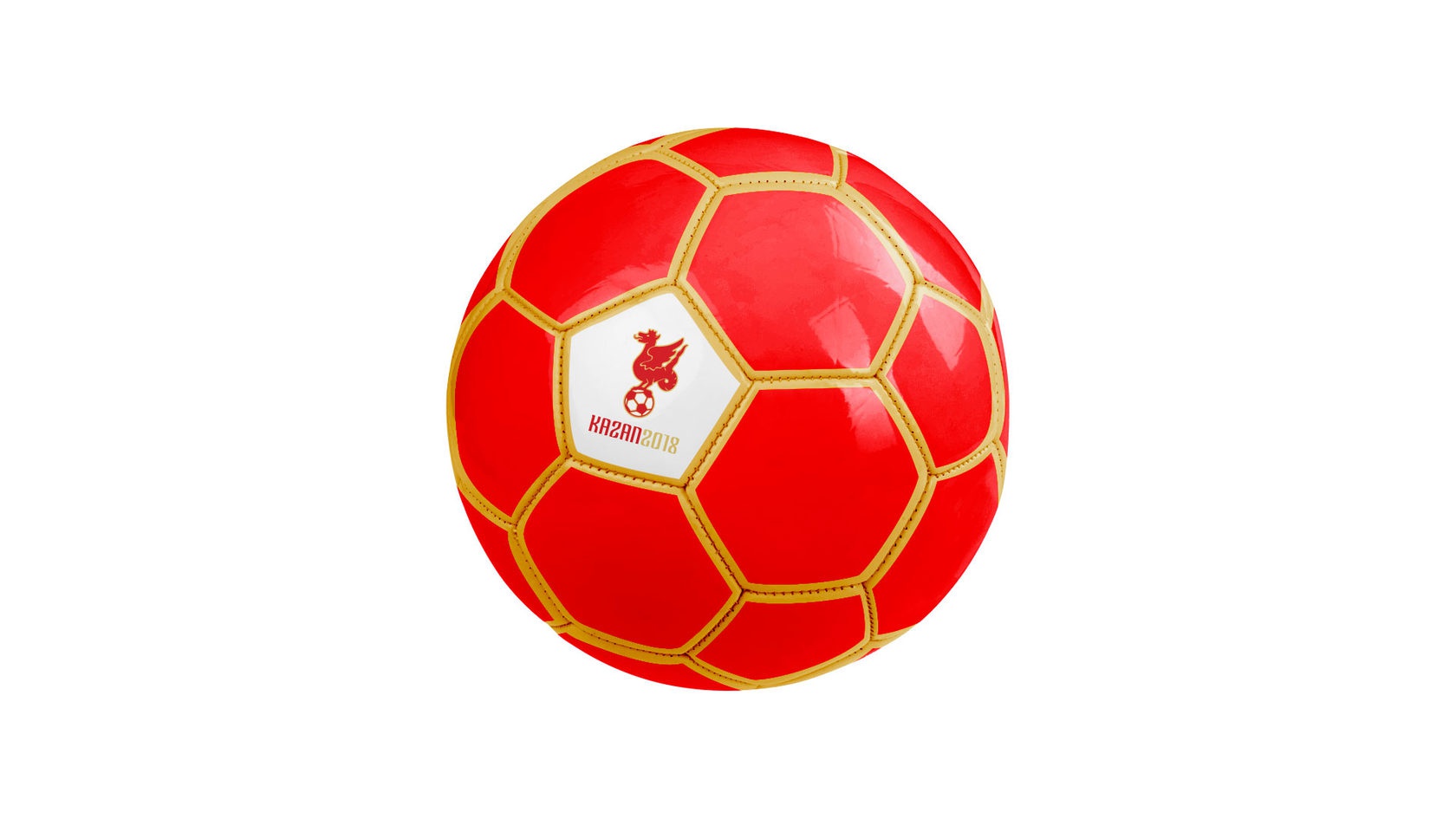 Inflatable ball with the Kazan 2018 logo