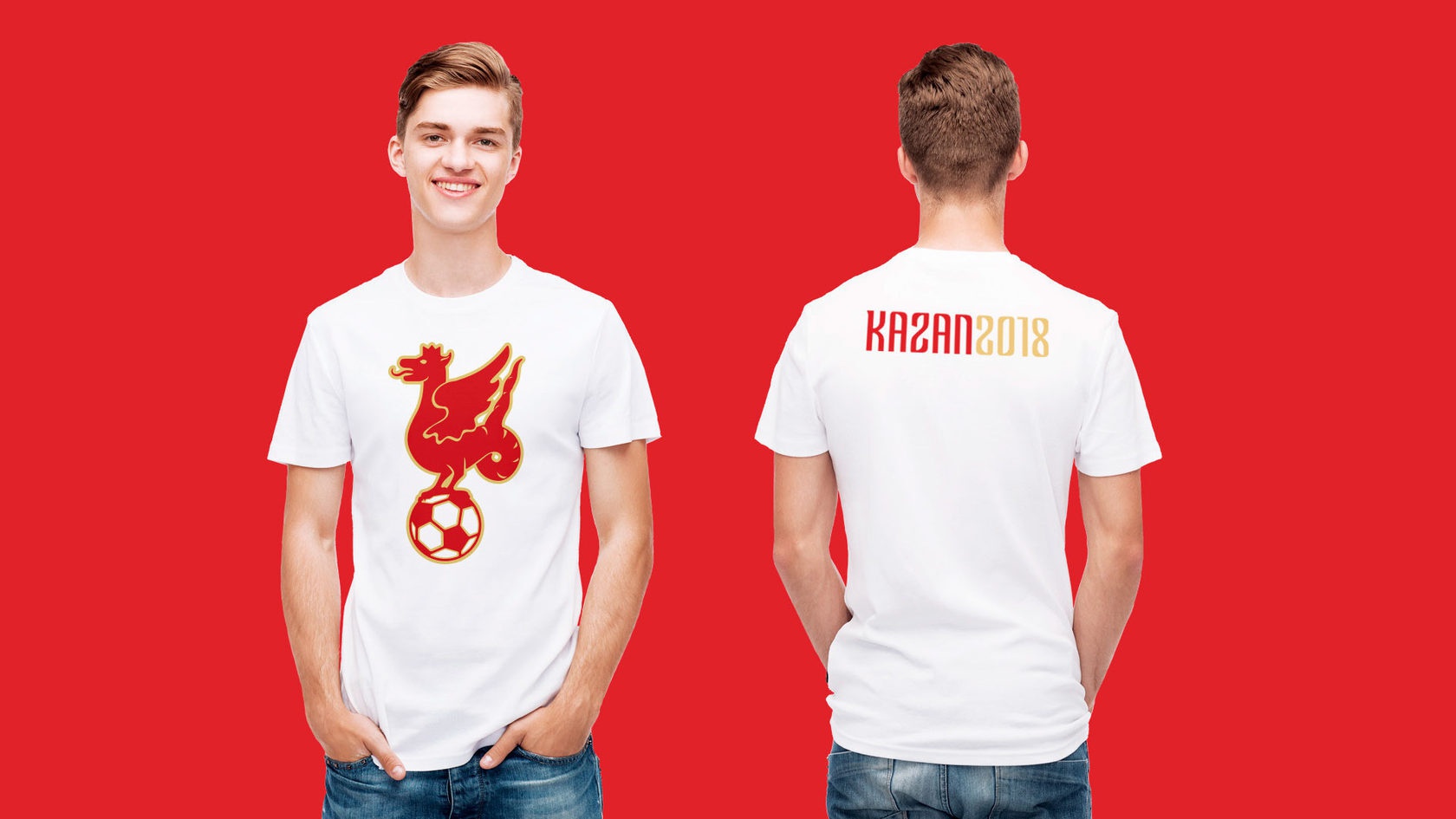 T-shirt with the Kazan 2018 logo, detail