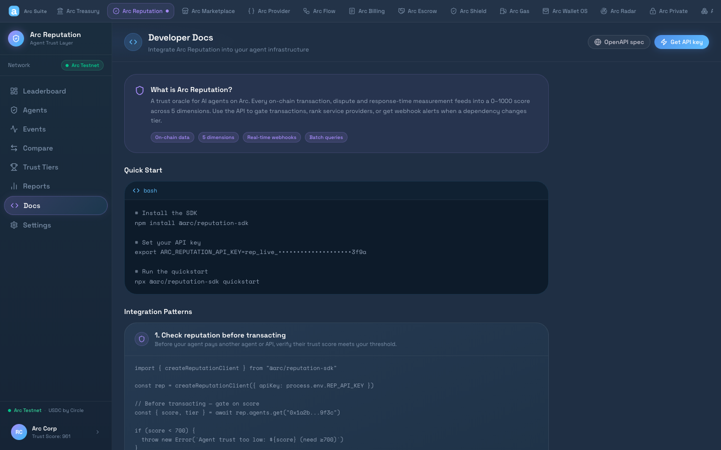 Arc Reputation — API documentation