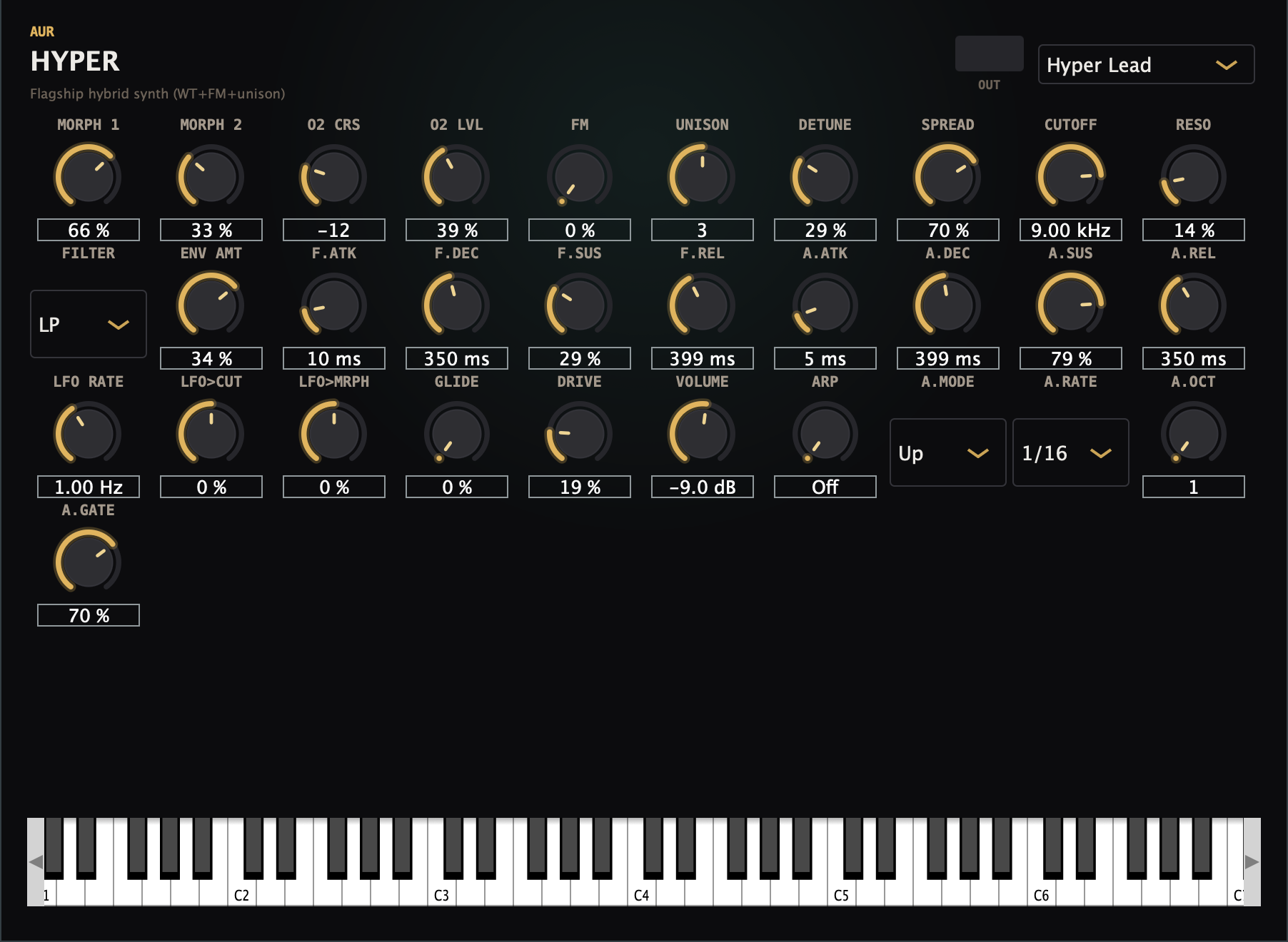 AUR HYPER — flagship hybrid synthesizer