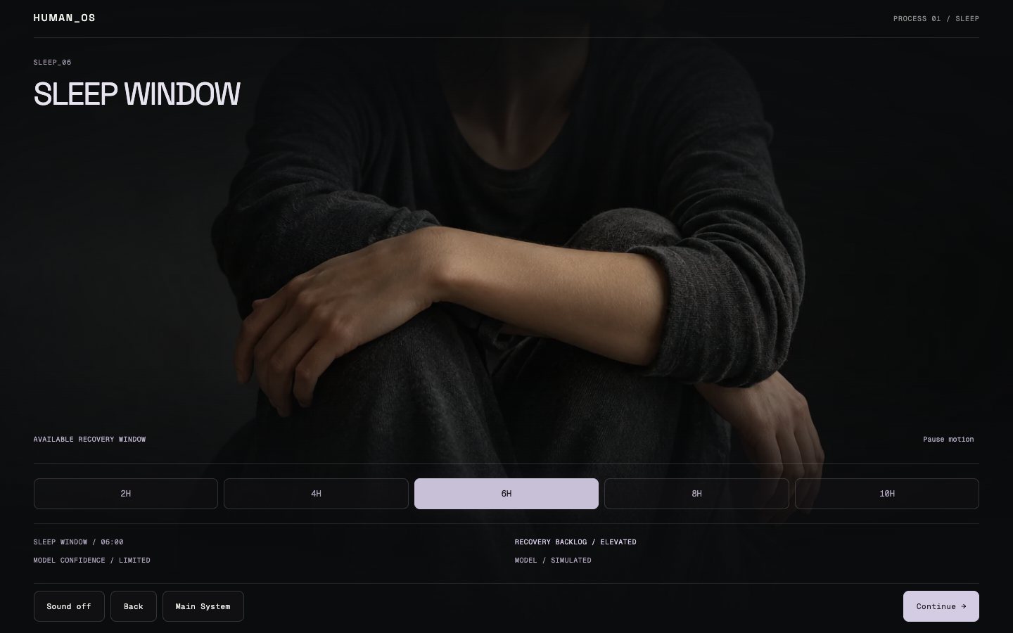 HUMAN OS — Sleep chapter, recovery window