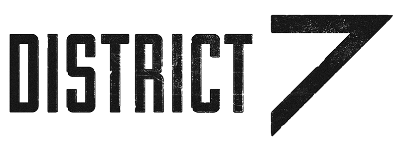 Логотип District 7 с фирменной «семёркой»