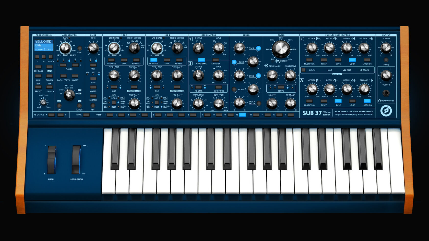 MOOG Sub37 Blue Edition — иллюстрация в Photoshop