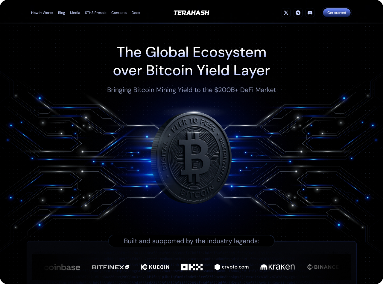 Стартовая страница TeraHash — Bitcoin Yield Layer